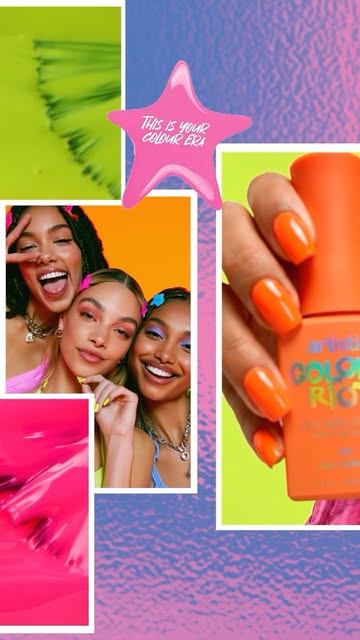 A vivid collage celebrating the Colour Riot collection